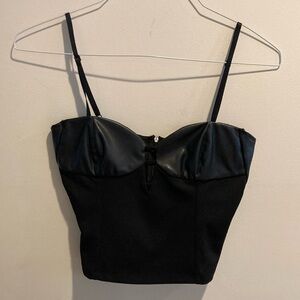 Zara Faux Leather Crop Top